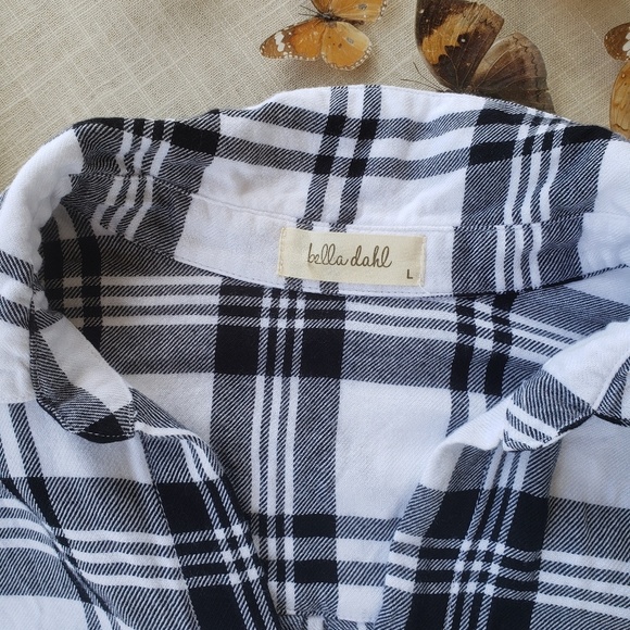 Bella Dahl Rayon Plaid Duster Maxi Shirt Dress L - Picture 7 of 7